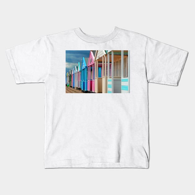 Southwold Beach Huts Suffolk England UK Kids T-Shirt by AndyEvansPhotos